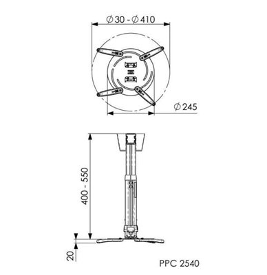 drzak-telesk-na-vetsi-projektor-vogel-s-ppc-2540-40-55-cm-stribrny